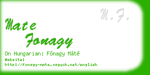 mate fonagy business card